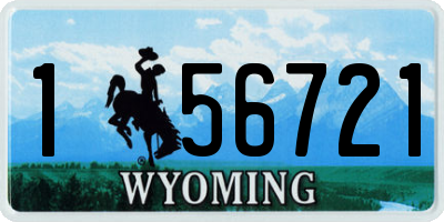 WY license plate 156721
