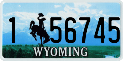 WY license plate 156745
