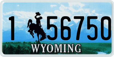 WY license plate 156750