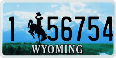 WY license plate 156754