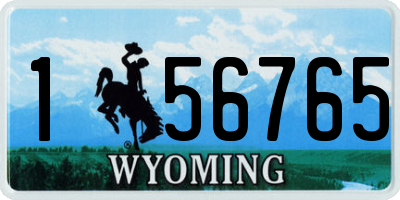 WY license plate 156765