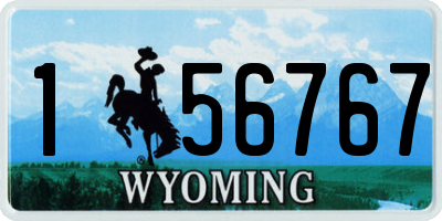 WY license plate 156767