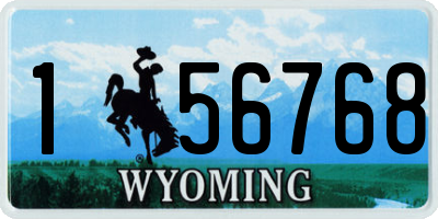 WY license plate 156768