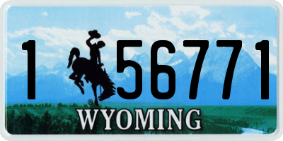 WY license plate 156771