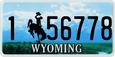 WY license plate 156778