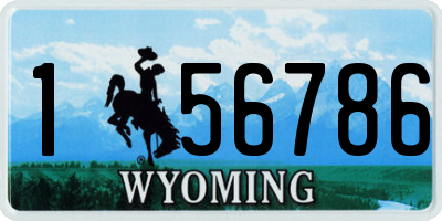 WY license plate 156786