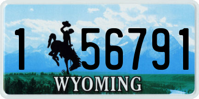 WY license plate 156791