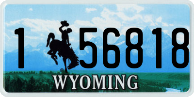 WY license plate 156818