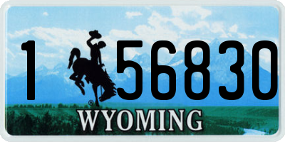 WY license plate 156830