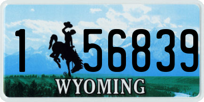 WY license plate 156839