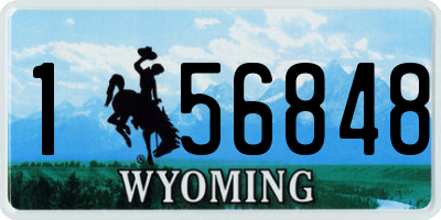 WY license plate 156848