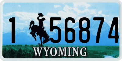 WY license plate 156874
