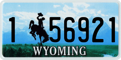 WY license plate 156921