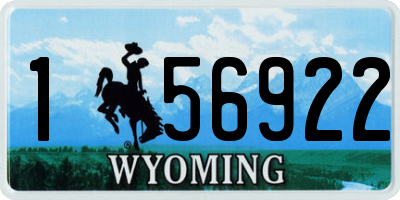 WY license plate 156922