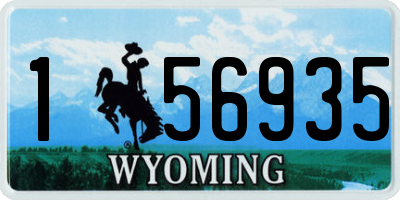 WY license plate 156935