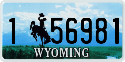 WY license plate 156981