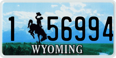 WY license plate 156994