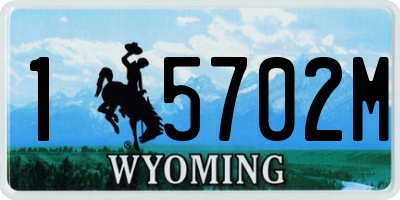WY license plate 15702M