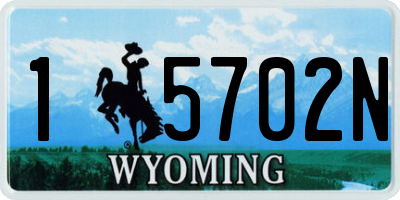 WY license plate 15702N