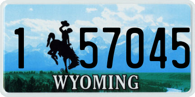 WY license plate 157045