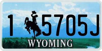 WY license plate 15705J