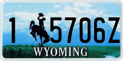 WY license plate 15706Z