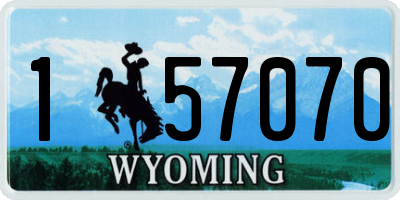 WY license plate 157070