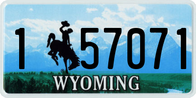 WY license plate 157071