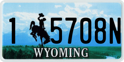 WY license plate 15708N