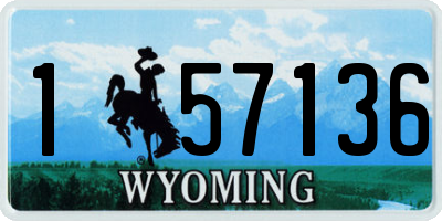 WY license plate 157136