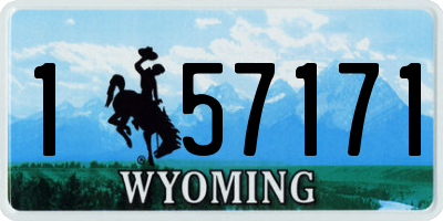 WY license plate 157171