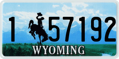 WY license plate 157192