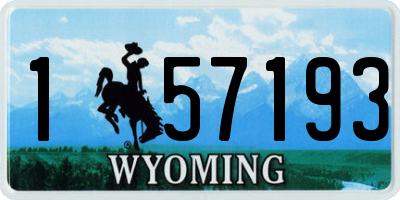 WY license plate 157193