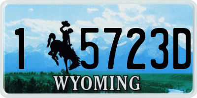 WY license plate 15723D