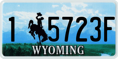 WY license plate 15723F