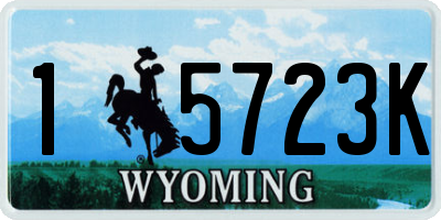 WY license plate 15723K