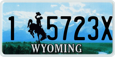 WY license plate 15723X