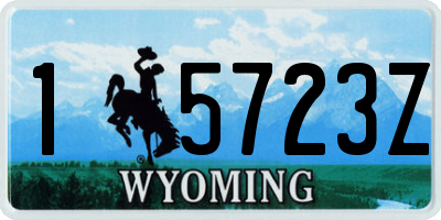 WY license plate 15723Z