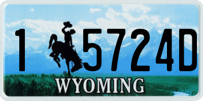 WY license plate 15724D