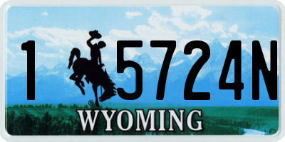 WY license plate 15724N