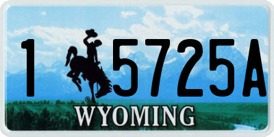 WY license plate 15725A