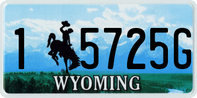 WY license plate 15725G