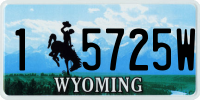 WY license plate 15725W