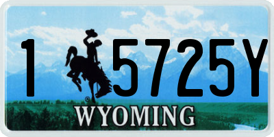 WY license plate 15725Y