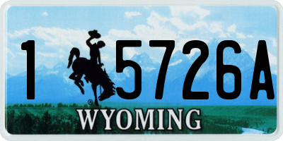 WY license plate 15726A