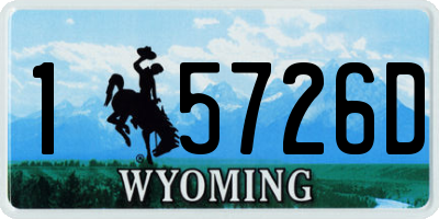 WY license plate 15726D