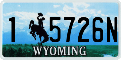 WY license plate 15726N