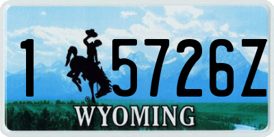 WY license plate 15726Z