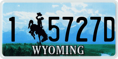 WY license plate 15727D