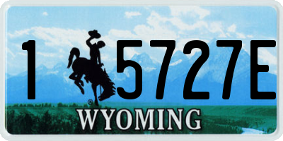 WY license plate 15727E
